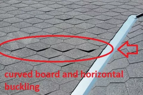 Curved board and horizontal buckling on roof 